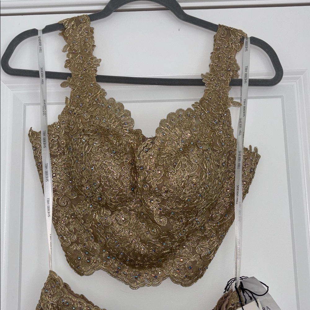Sherri Hill Gold Mini Dress - Picture 11 of 11